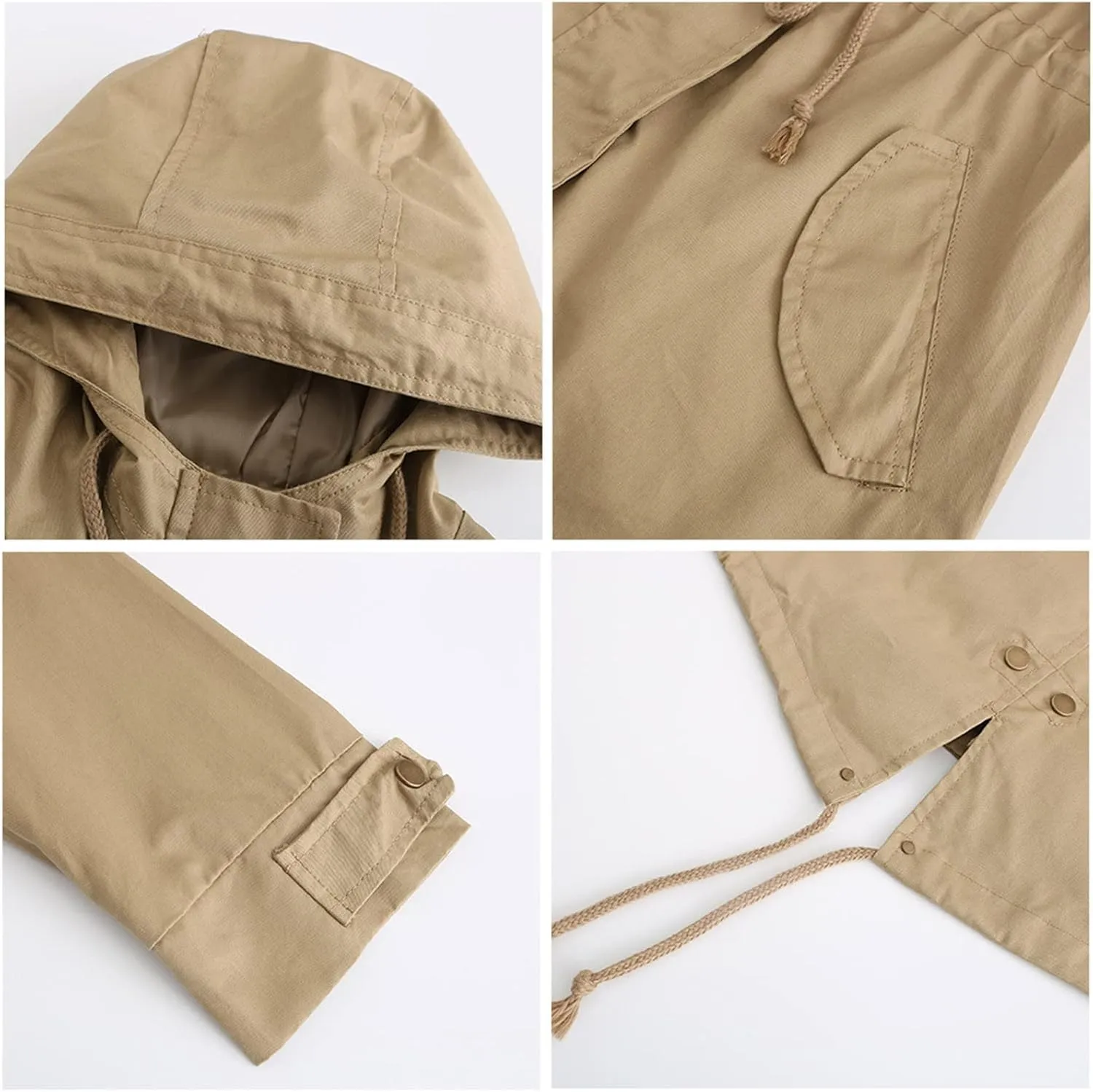 2024 Graceful Temperament Zip Up Outwear for Womens Long Sleeve Hooded Overcoat Comfort Soft Slim Windbreaker Work Suit