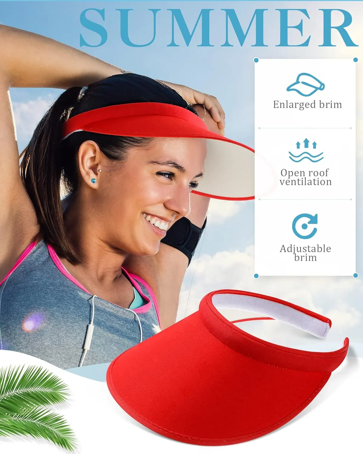 3 Pcs Sports Sun Visor Hat Adjustable Cloth Covered Slip on Cotton Cap Golf and Tennis Visor for Women Men Sun
