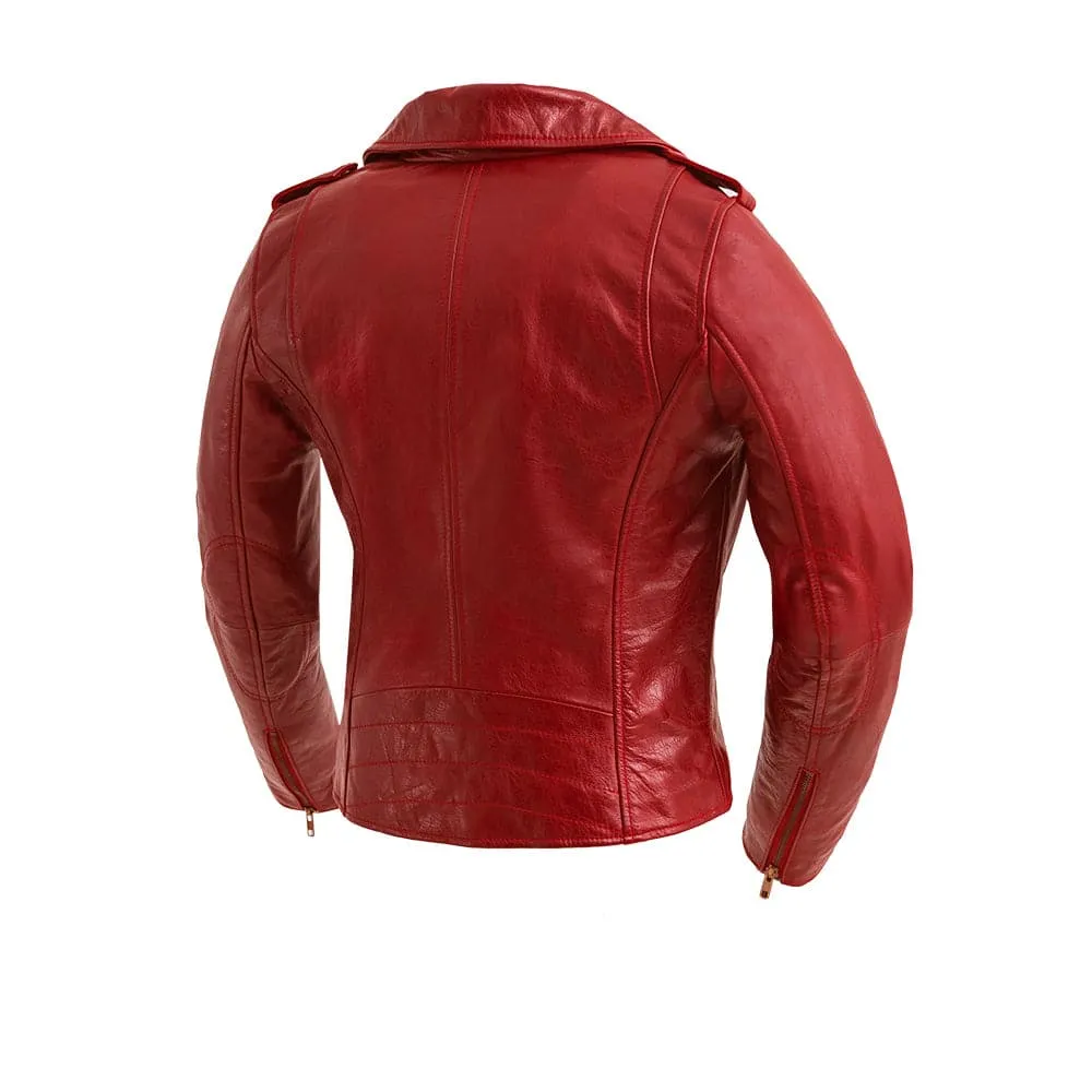 Abigail Women's Vintage Moto Leather Jacket