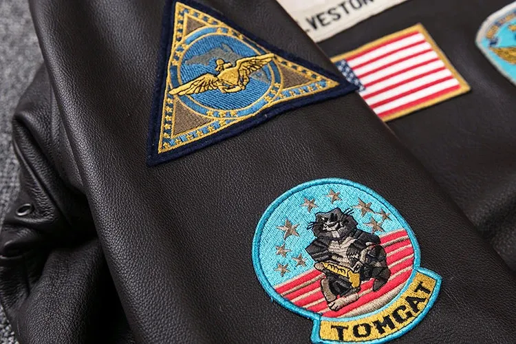 Air Force G1 Flight Jacket Thickening Quilted Jacket Top Layer Cow Leather Jacket Men Coat Winter Jackets M212