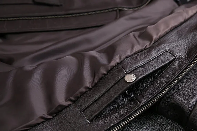 Air Force G1 Flight Jacket Thickening Quilted Jacket Top Layer Cow Leather Jacket Men Coat Winter Jackets M212