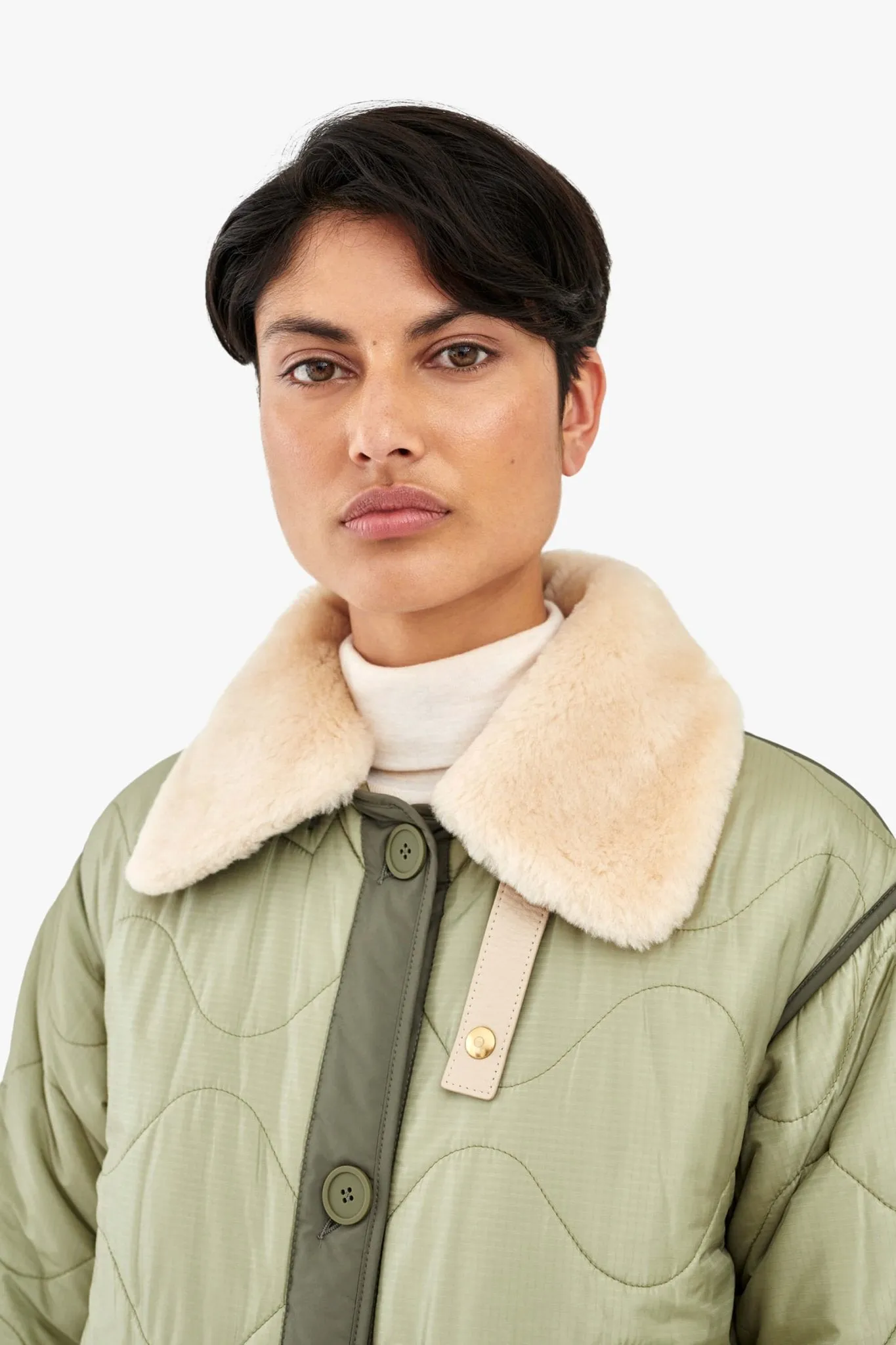 Aviator Collar - Blush / Dark Olive