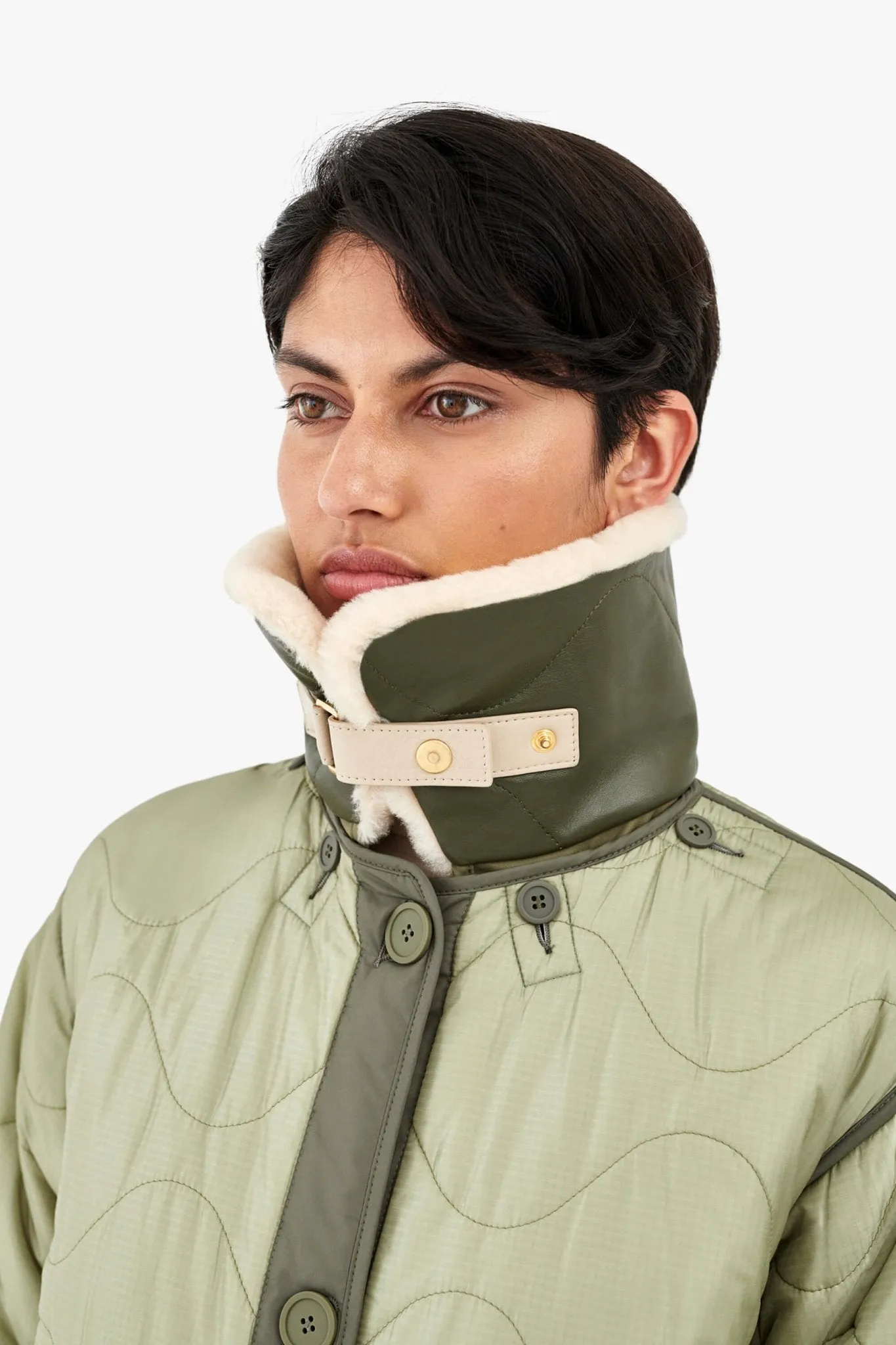 Aviator Collar - Blush / Dark Olive
