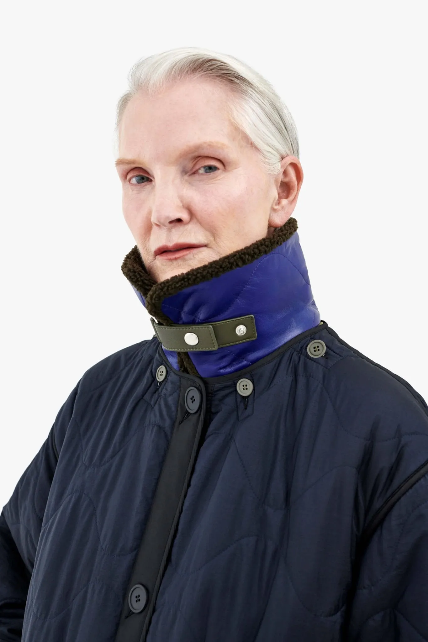 Aviator Collar - Dark Olive / Ultramarine
