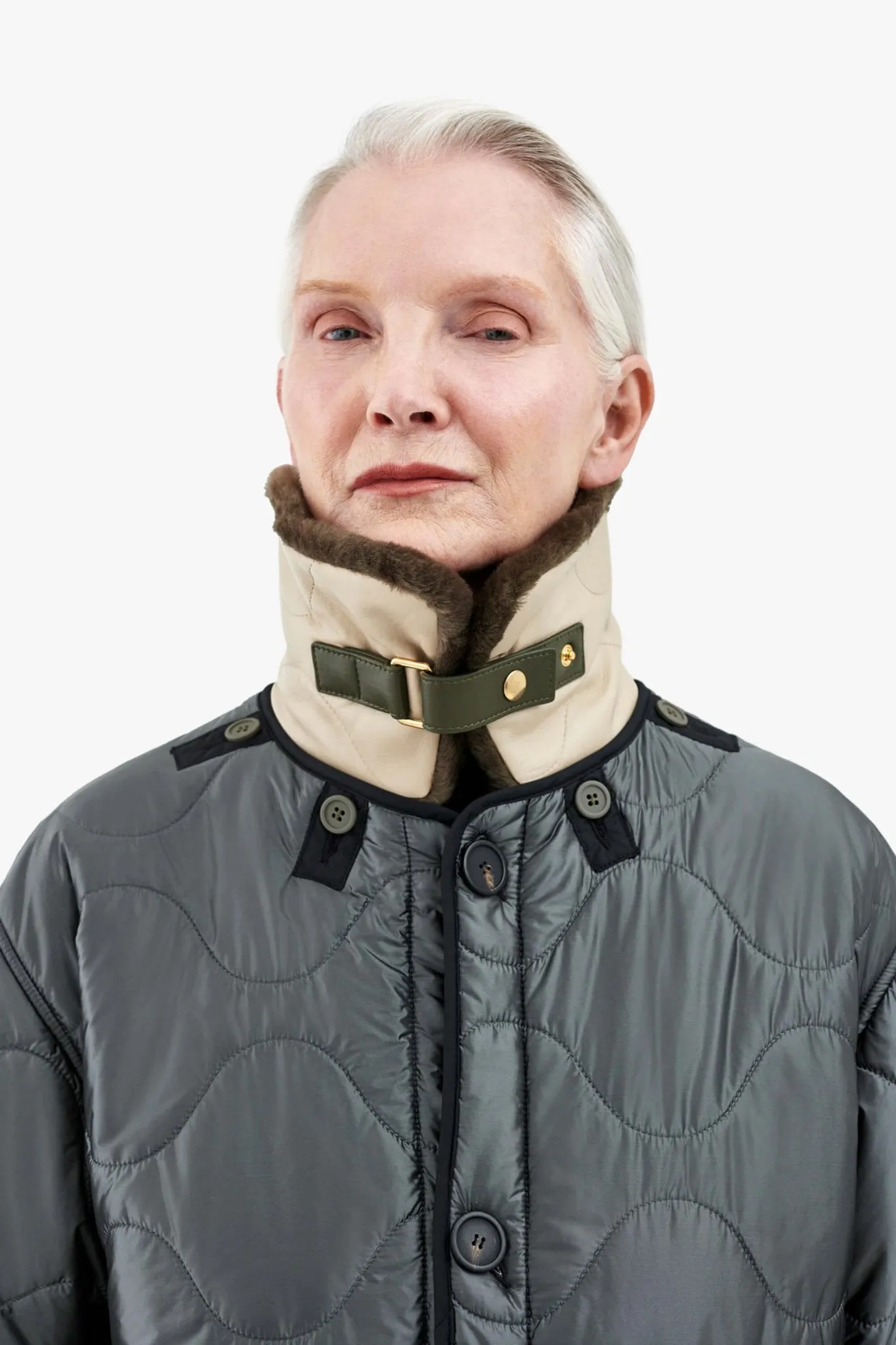 Aviator Collar - Olive / Stone