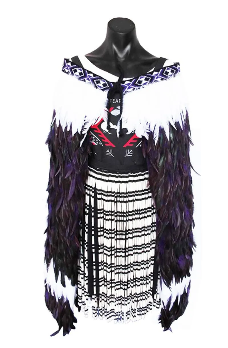 Beautiful Purple and Paua Maori Korowai Cloak