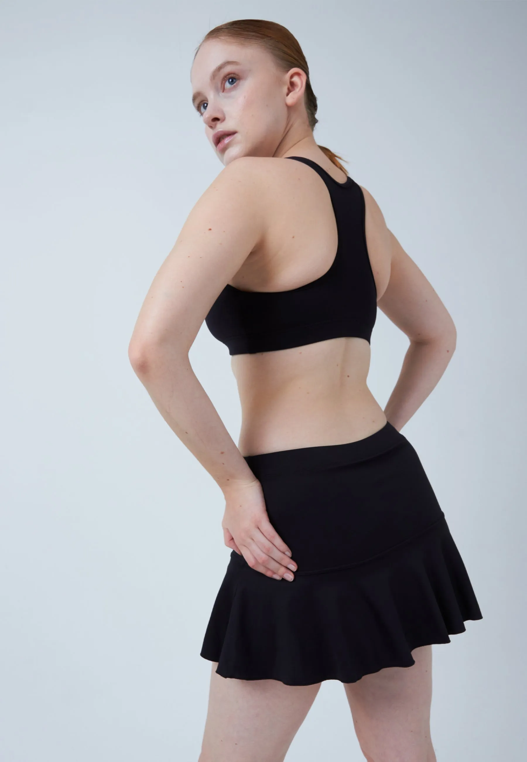 Bell-Shaped Tennis Skirt / Skort, black