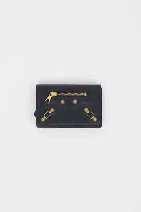 Black & Gold City Moto Bifold Cardholder