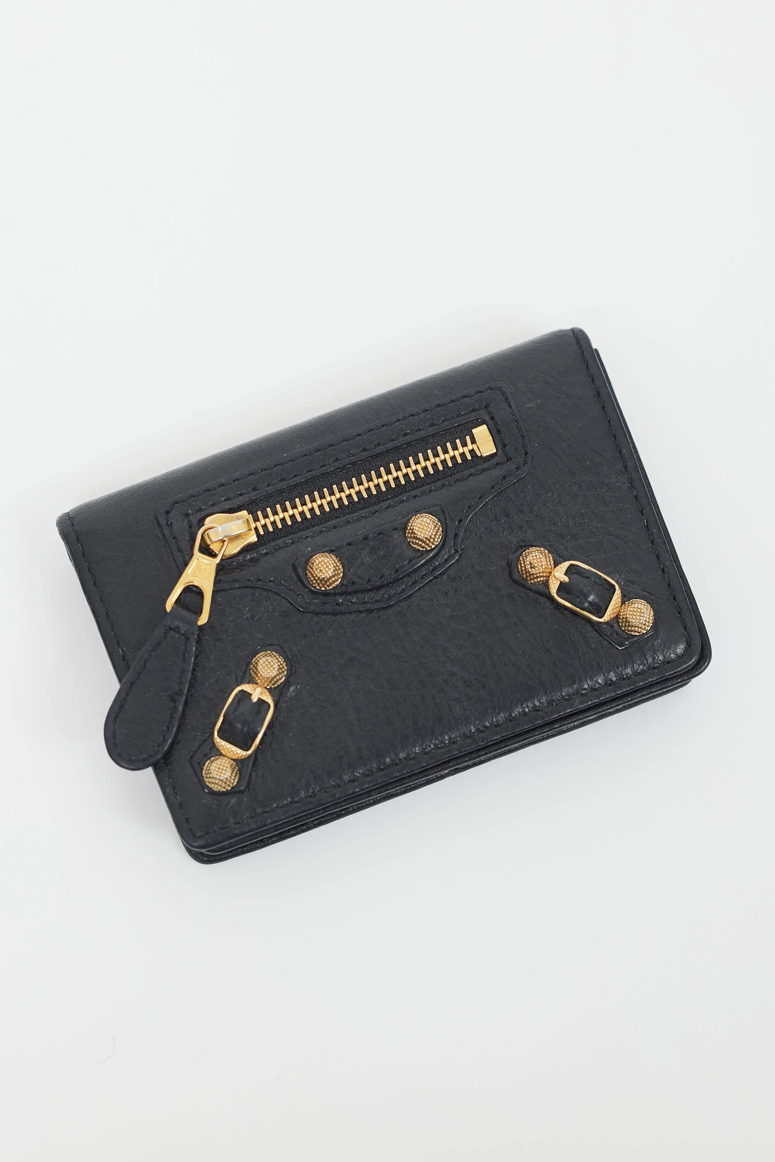 Black & Gold City Moto Bifold Cardholder