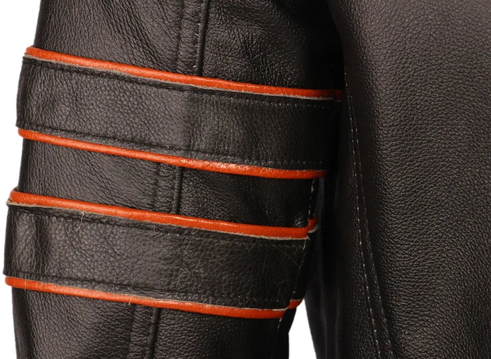 Black Embroidery Skull Motorcycle Leather Jackets 100% Natural Cowhide Moto Jacket Biker Leather Coat Winter Warm Clothing M219