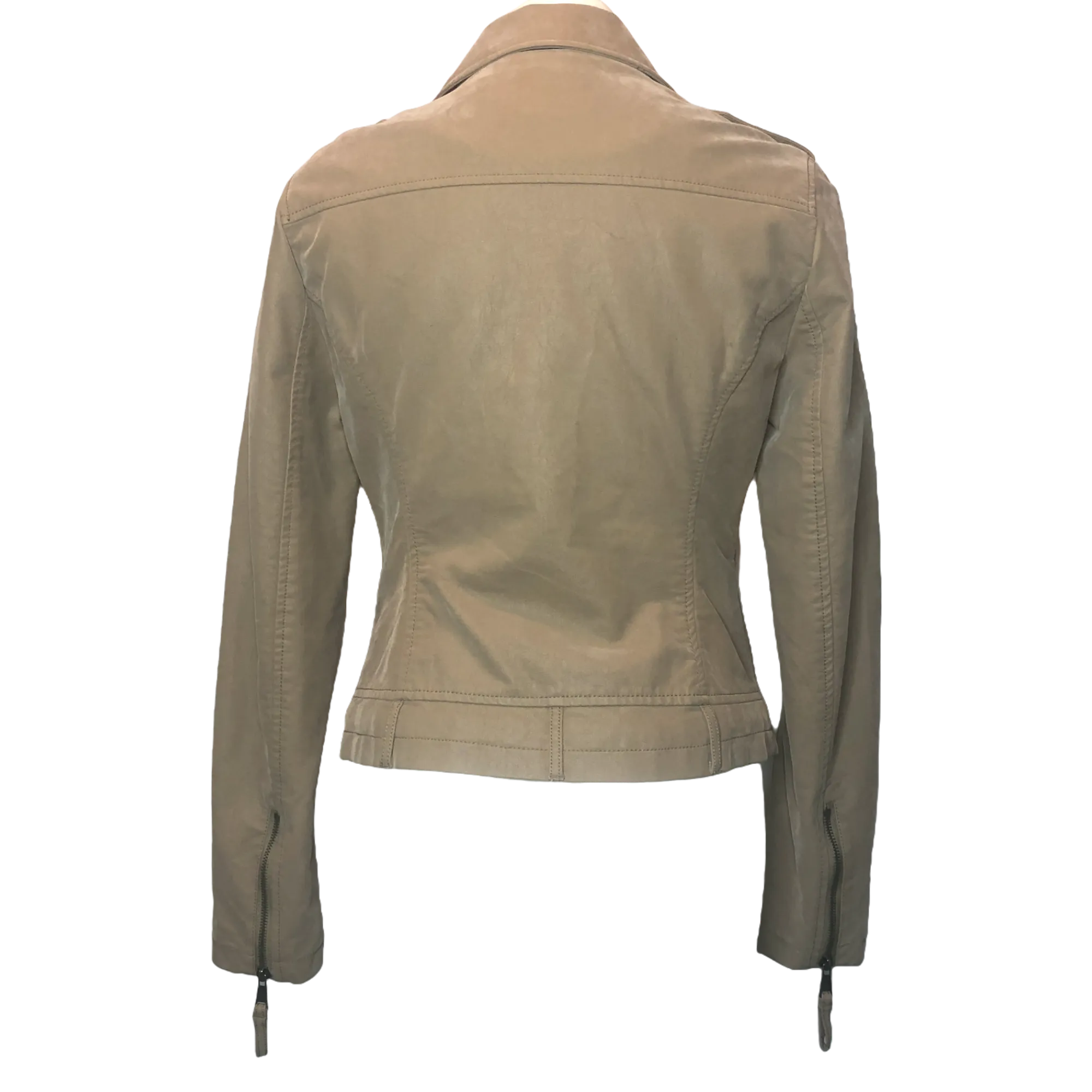 BNCI by Blanc Noir Tan Faux Suede Moto Jacket - Size Medium