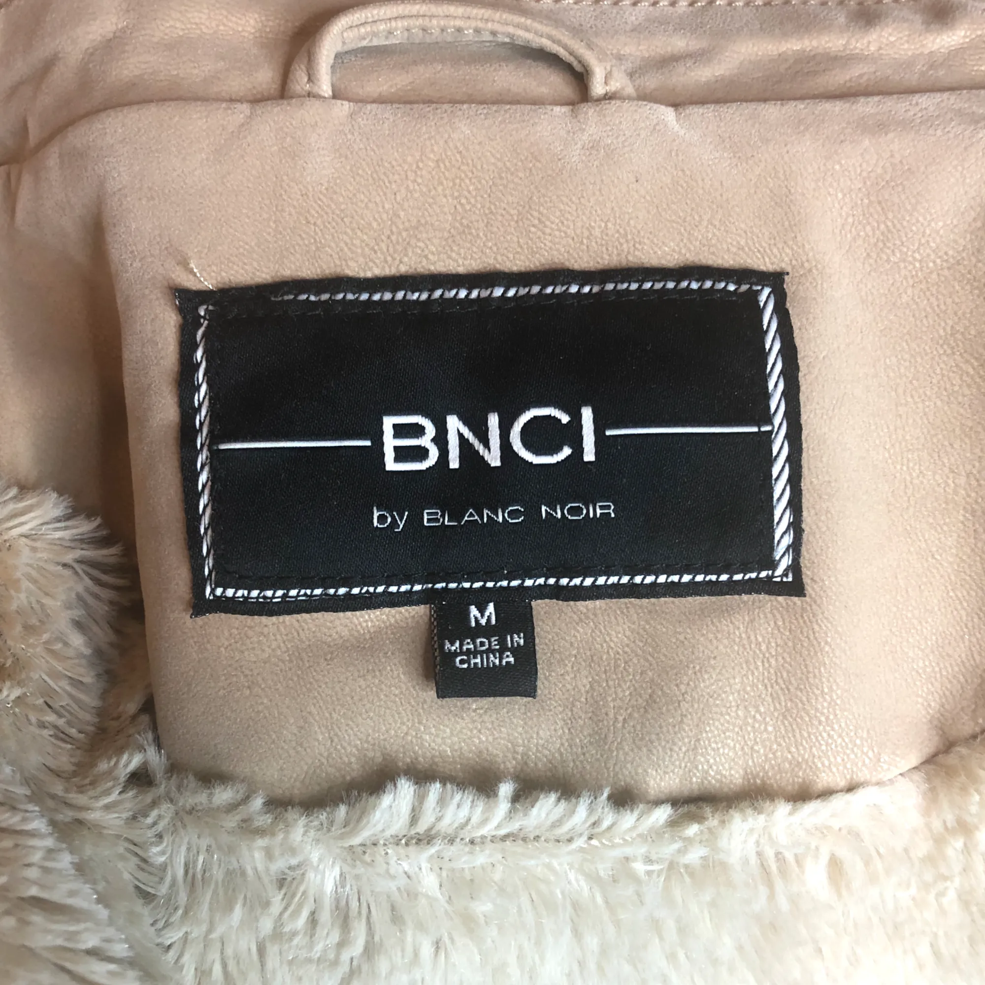 BNCI by Blanc Noir Tan Faux Suede Moto Jacket - Size Medium
