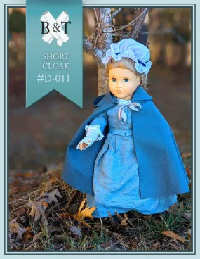 Burnley & Trowbridge 16 Inch and 18 Inch Doll Short Cloak Pattern - Digital