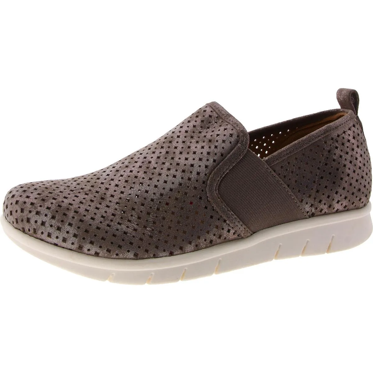 Comfortiva Womens Casey Suede Align Footbed Slip-On Sneakers