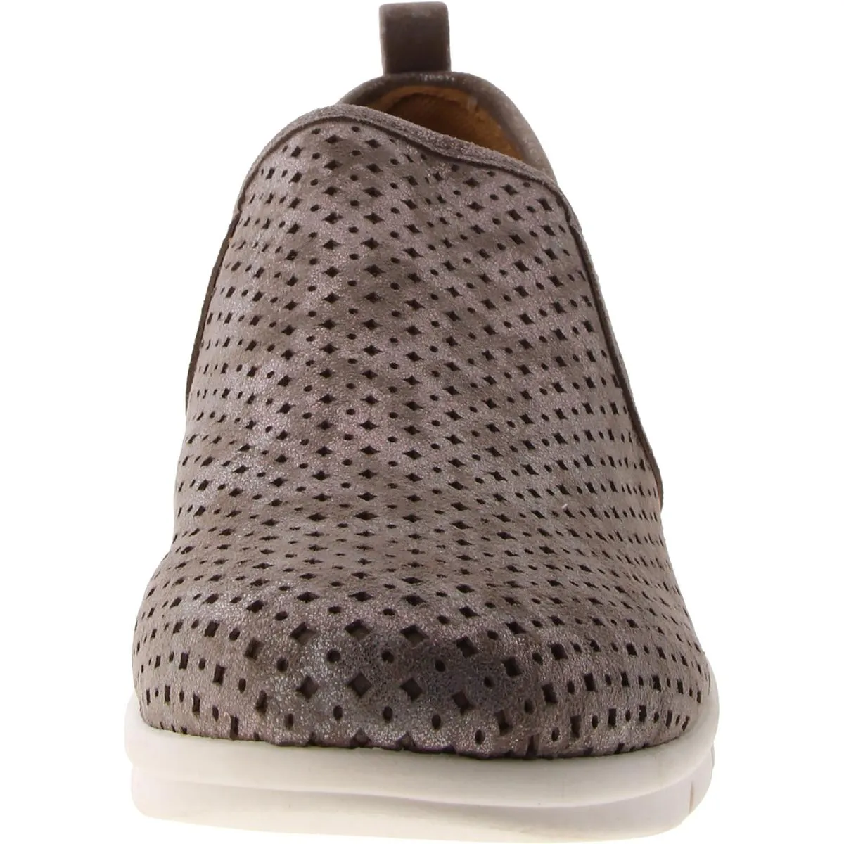 Comfortiva Womens Casey Suede Align Footbed Slip-On Sneakers