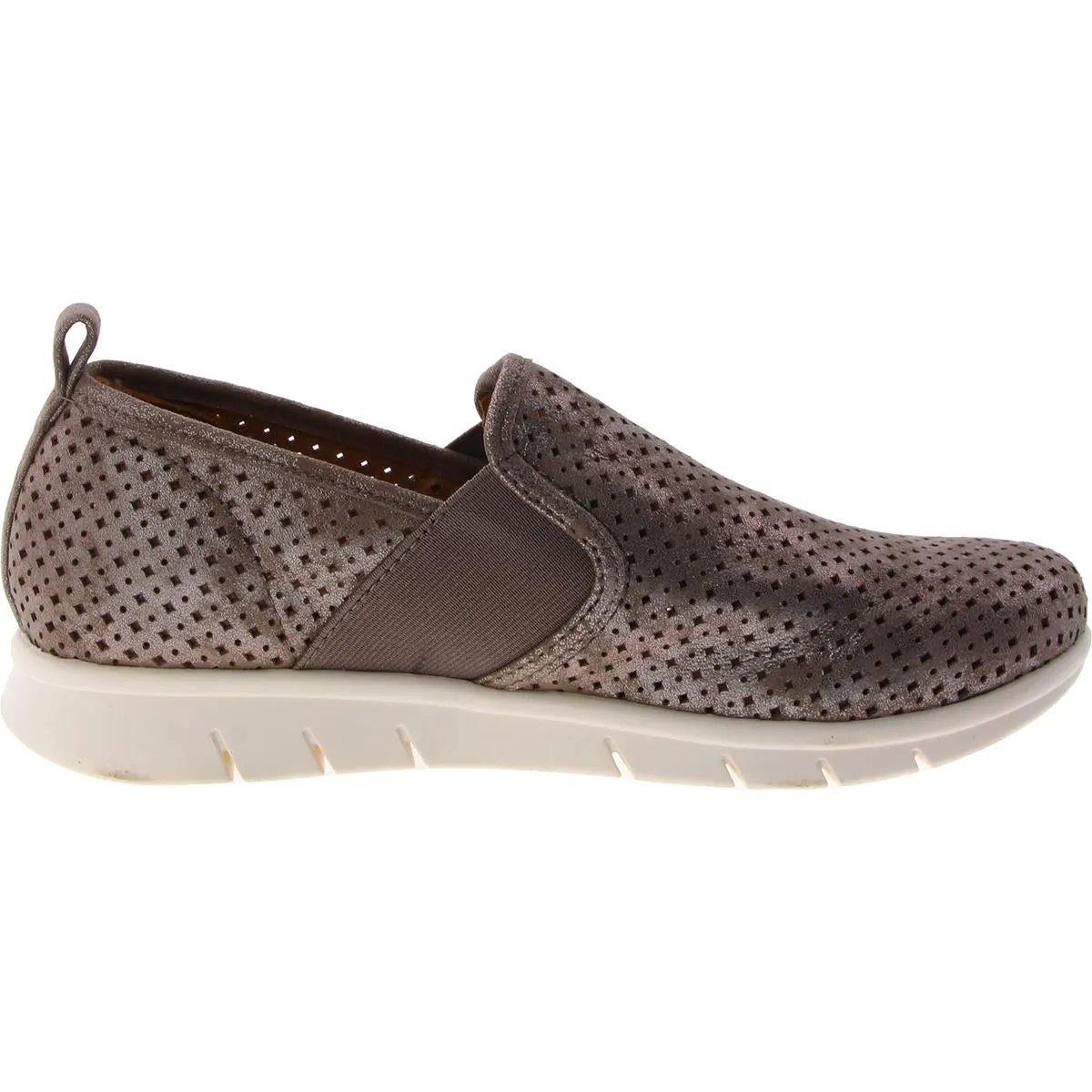 Comfortiva Womens Casey Suede Align Footbed Slip-On Sneakers