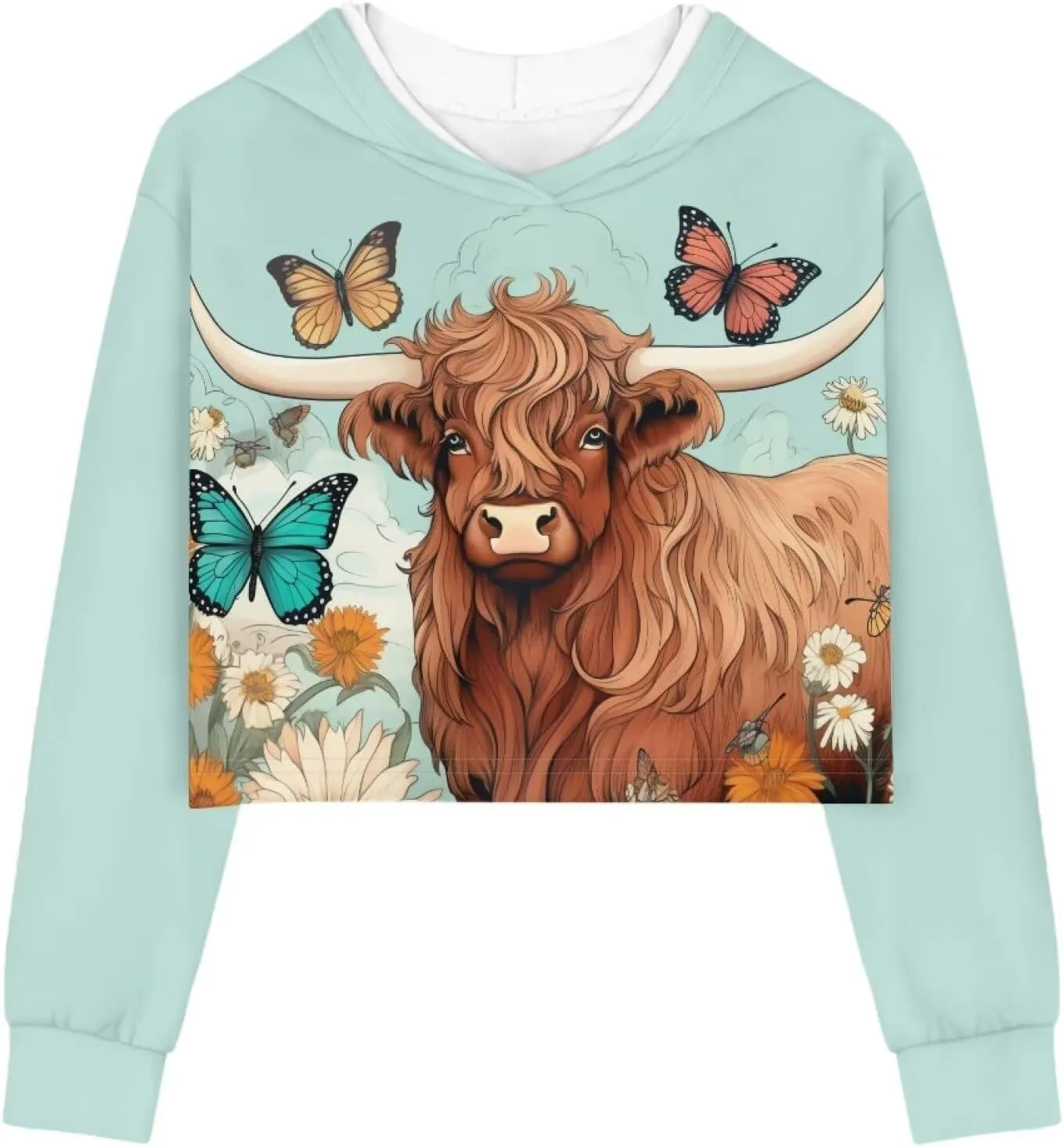 Crop Tops for Kids Girls Crop Hoodies Long Sleeve Shirts Cropped Hoodie