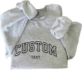 Custom Embroidered Crewneck Sweatshirt, Customized Embroidery Crewneck Sweater, Personalized Sweatshirt, Embroidered Sweatshirt, Mom Gift, Grandma Gift