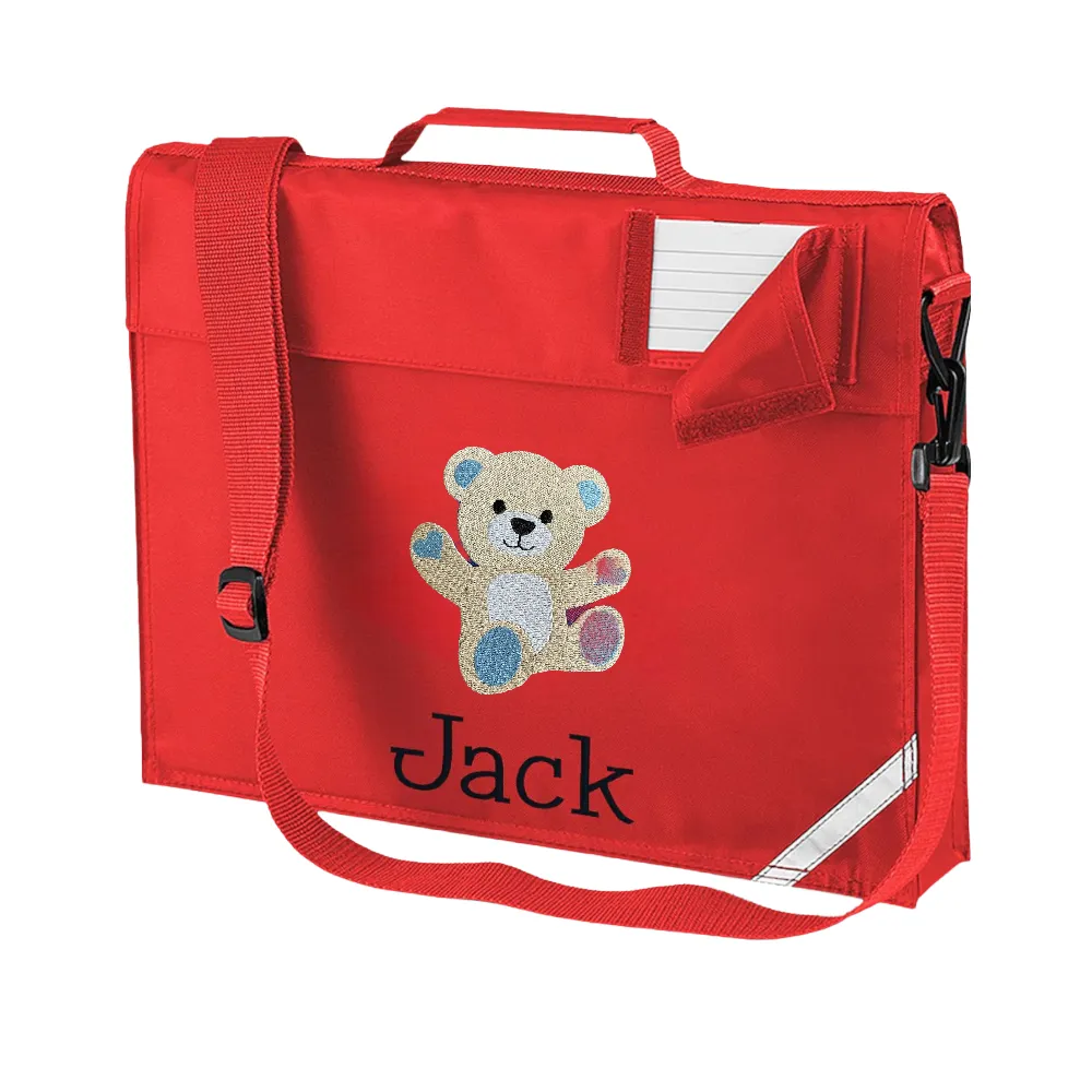 Embroidered Bookbag with strap - Bear