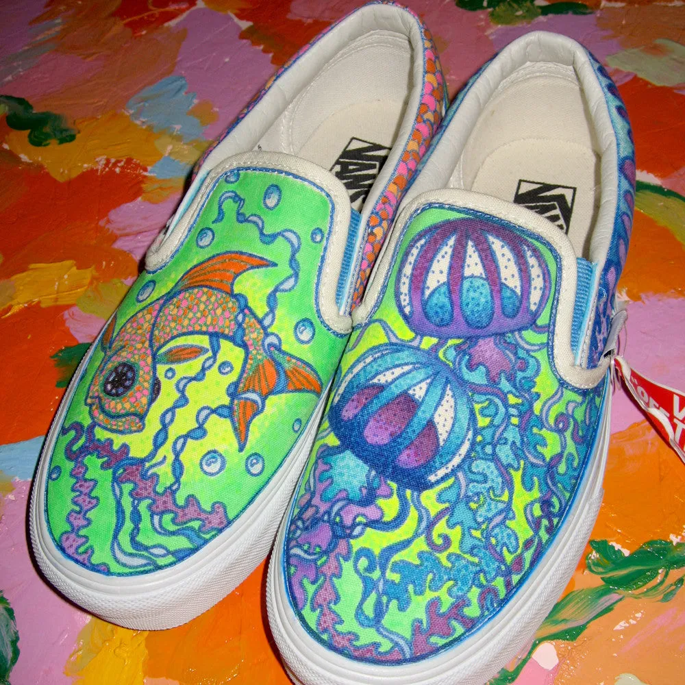 Fishy custom Vans Slip On Sneakers