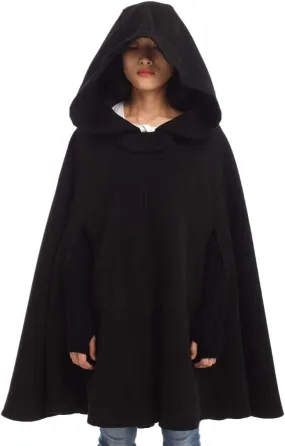 GRACEART Women's Hood Woolen Cape Bridal Wedding Winter Cloak Plus Size Thick Coat