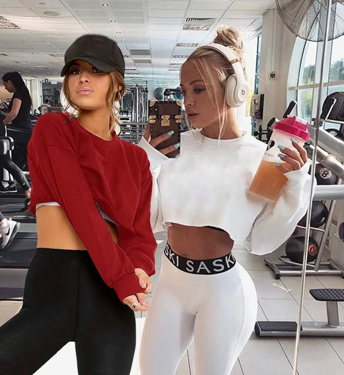 Kyerivs Casual Crop Sweatshirt for Women Crewneck Cropped Shirts Workout Long Sleeve Crop Tops