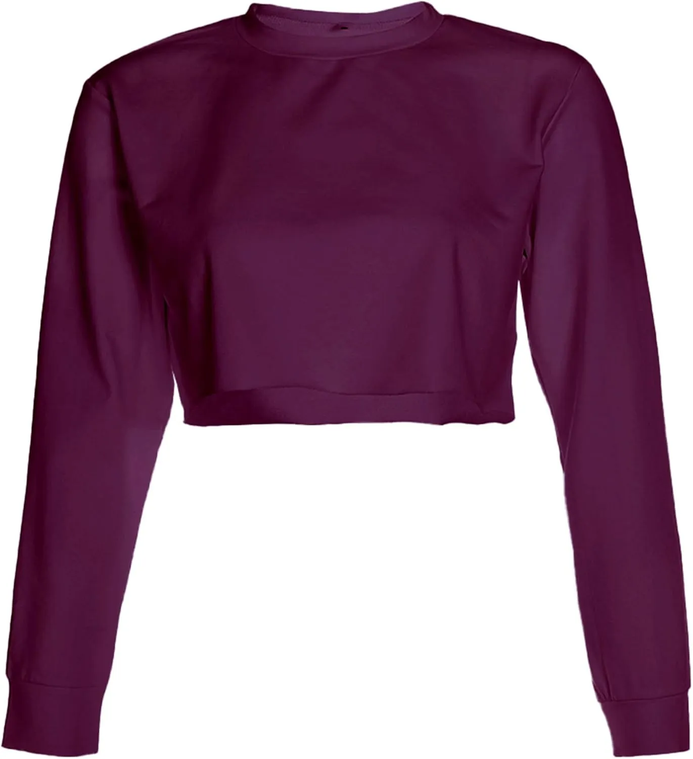 Kyerivs Casual Crop Sweatshirt for Women Crewneck Cropped Shirts Workout Long Sleeve Crop Tops