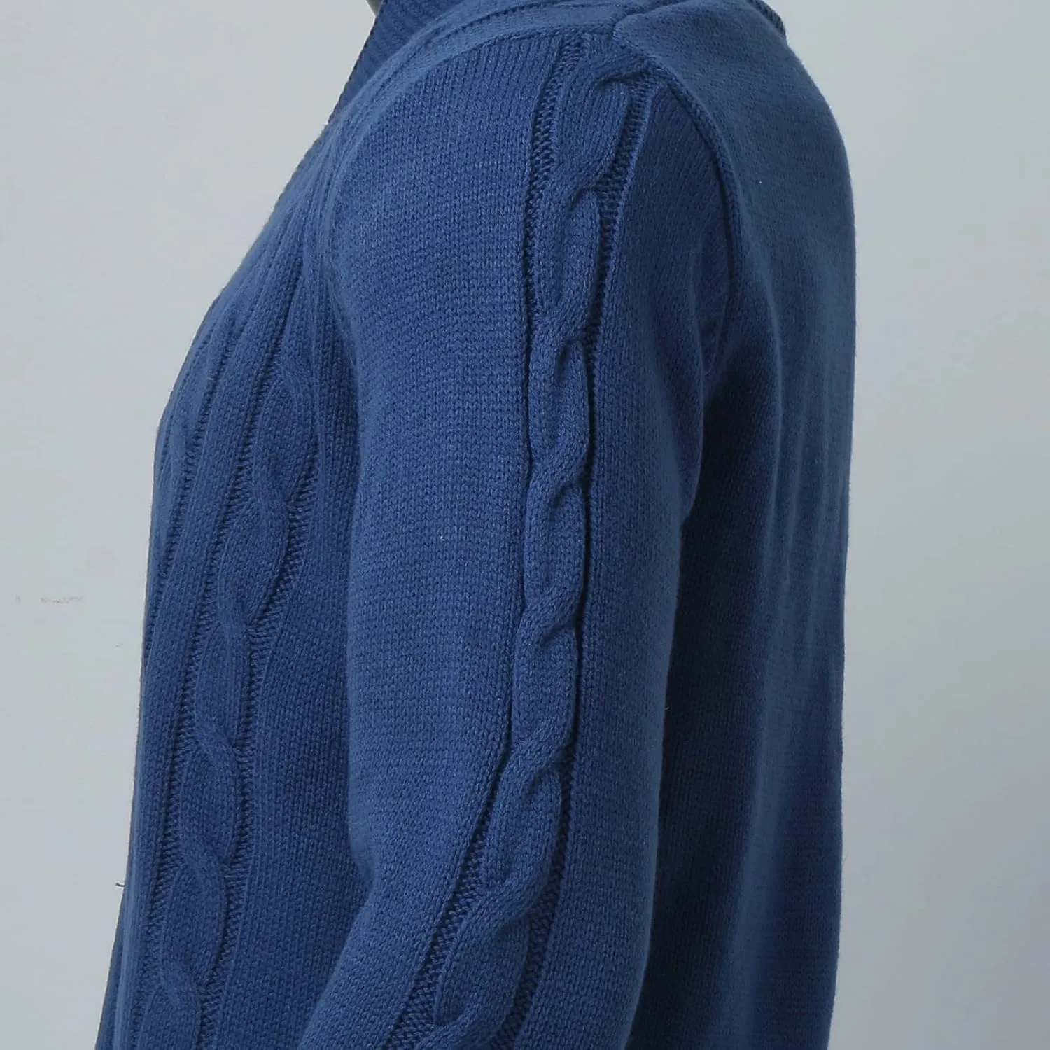 Men Casual Cardigan Sweaters Long Sleeve Shawl Collar Button Down Cable Knit Coat with Pocket Man Open Front Sweater