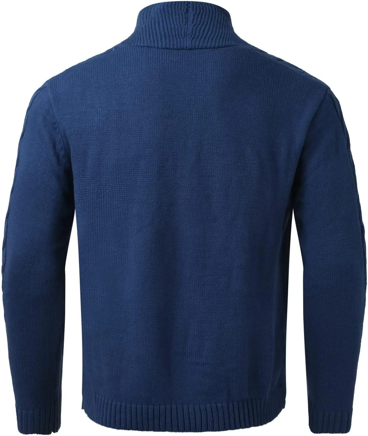 Men Casual Cardigan Sweaters Long Sleeve Shawl Collar Button Down Cable Knit Coat with Pocket Man Open Front Sweater