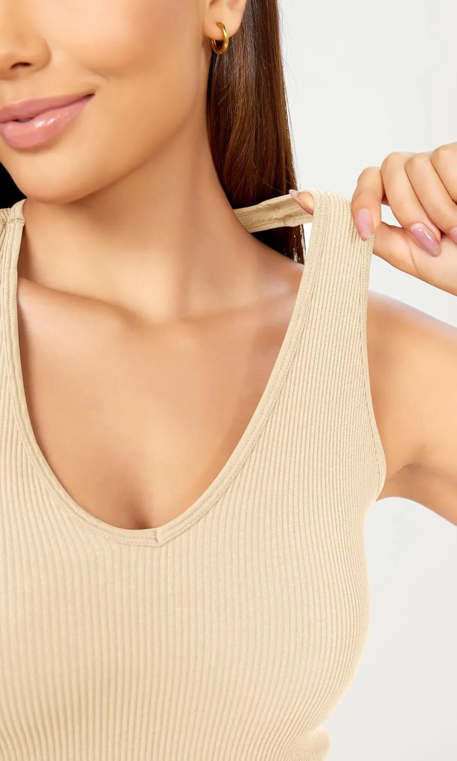 ODODOS 3-Pack Seamless Racerback Crop Tank for Women Ribbed Knit Soft Crop Tops