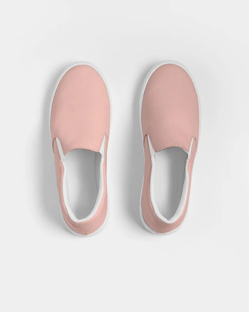 Pale Pastel Pink Red Slip-On Canvas Sneakers | Women's | Bright Pale Pastel Pink Red | C0M30Y22K0