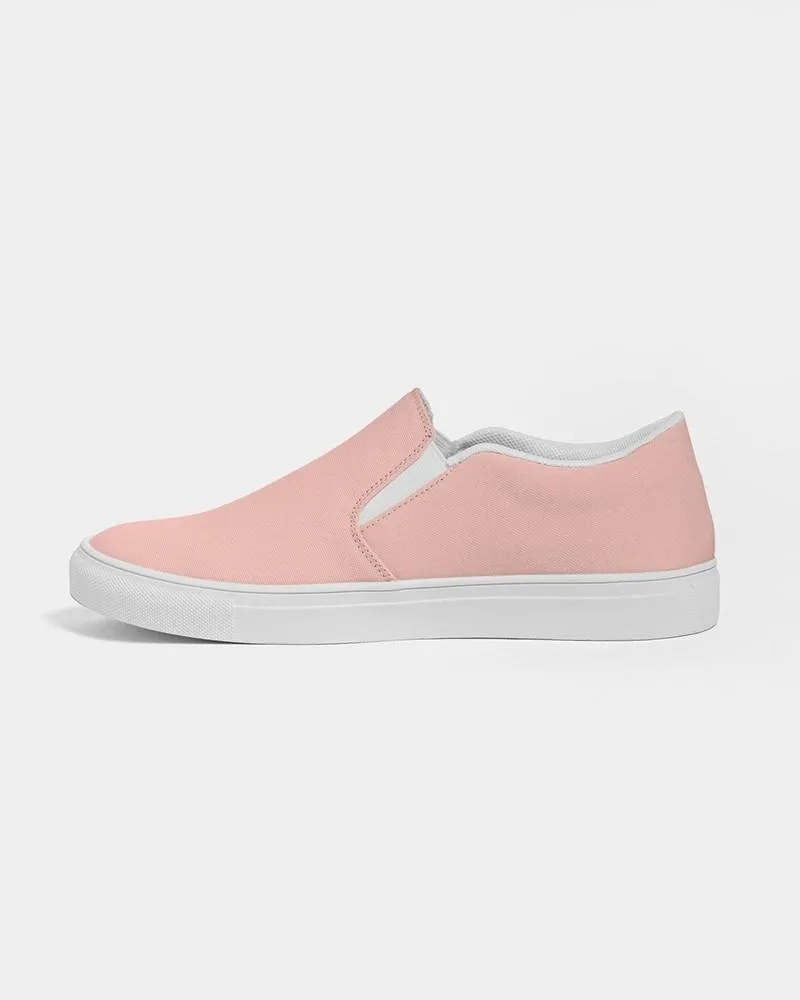 Pale Pastel Pink Red Slip-On Canvas Sneakers | Women's | Bright Pale Pastel Pink Red | C0M30Y22K0