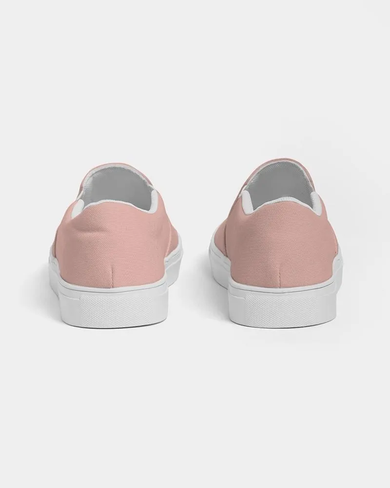 Pale Pastel Pink Red Slip-On Canvas Sneakers | Women's | Bright Pale Pastel Pink Red | C0M30Y22K0