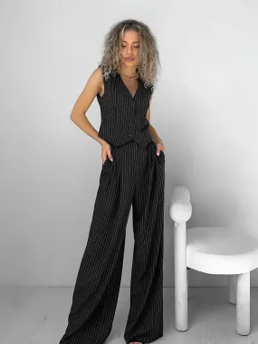 Patterned vest vest and trousers two-piece set