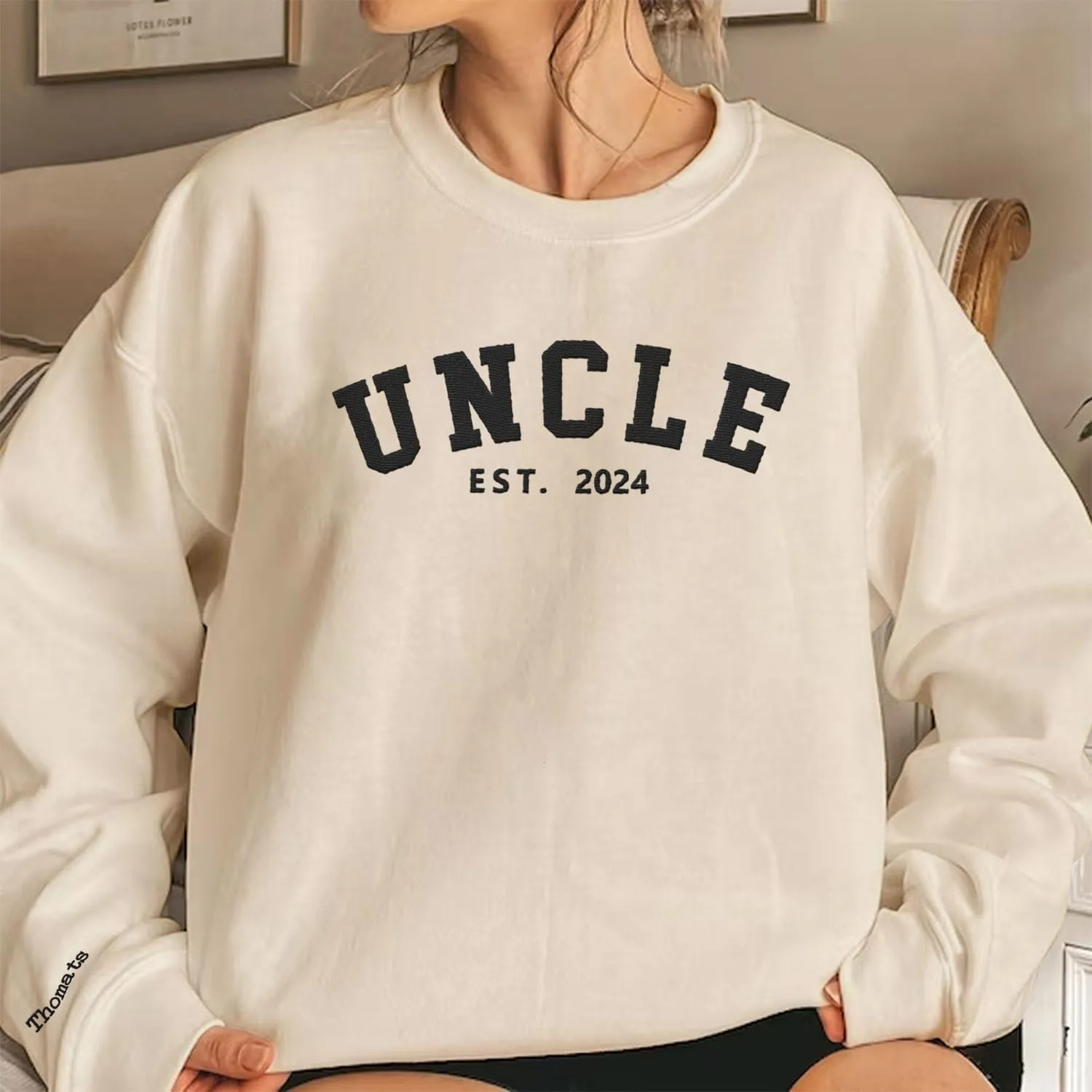 Personalized Embroidered Uncle Sweatshirt Est 2024, Cool Uncles Club Vintage Hoodie for Fathers Day