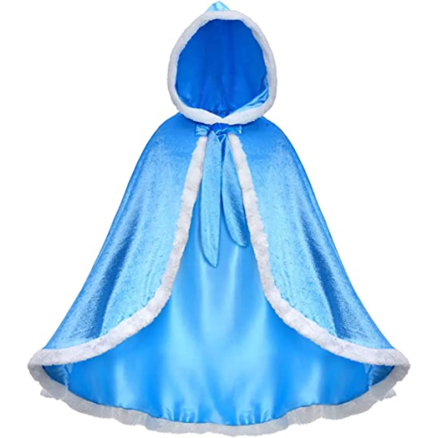 Princess Hooded Cape Cloaks Costume for Girls Dress Up Ages 3 to 12