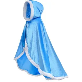Princess Hooded Cape Cloaks Costume for Girls Dress Up Ages 3 to 12