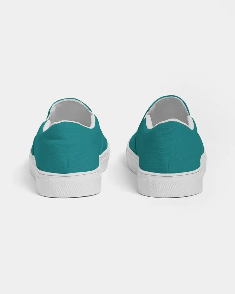 Shaded Blue-Green Slip-On Canvas Sneakers | Women's | C100M0Y38K30
