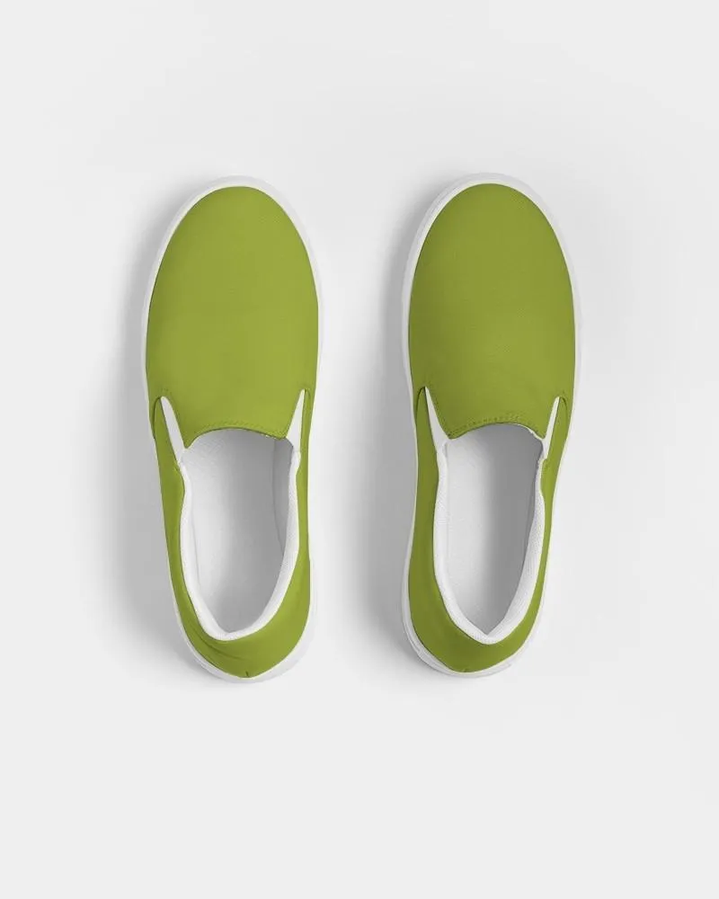 Shaded Warm Green Slip-On Canvas Sneakers | Women's | C25M0Y100K30