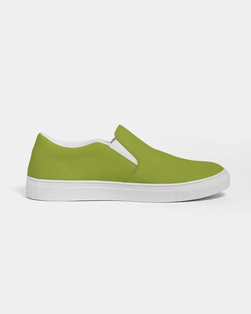 Shaded Warm Green Slip-On Canvas Sneakers | Women's | C25M0Y100K30