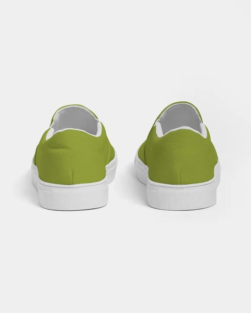 Shaded Warm Green Slip-On Canvas Sneakers | Women's | C25M0Y100K30