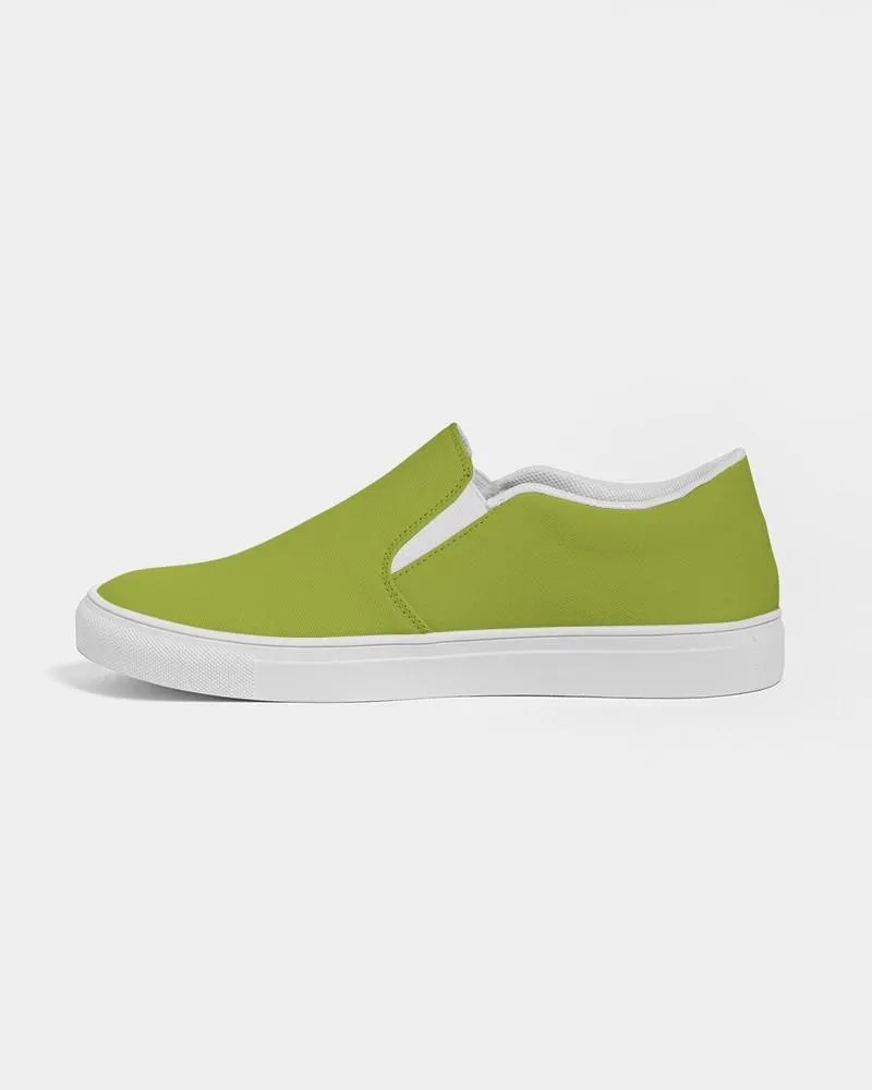Shaded Warm Green Slip-On Canvas Sneakers | Women's | C25M0Y100K30