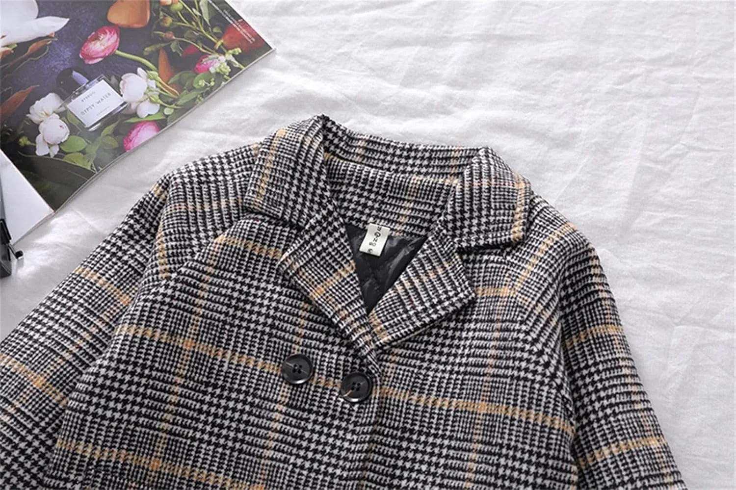 Toddler Boys Trench Coat Double Breasted Notched Wool Lapel Peacoat Baby Boys Long Winter Coat Faux Fur Jacket Overcoat