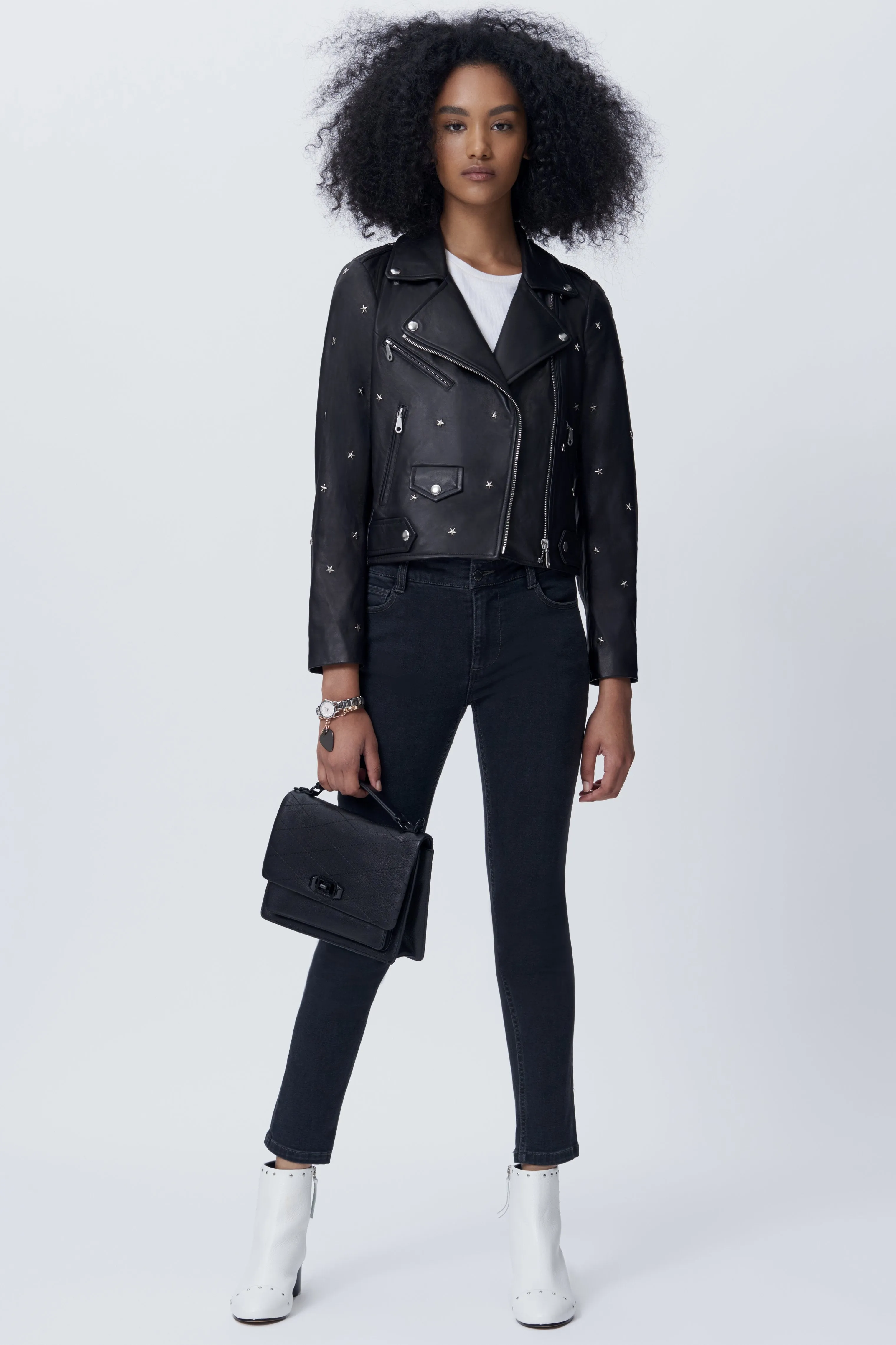 Wes Moto Jacket With Star Studs