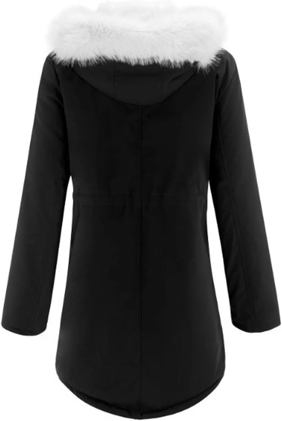Winter Coats for Women 2024 Trendy Thicken Fleece Lined Parkas Anoraks Warm Cotton Jacket Coats with Faux Fur Hood