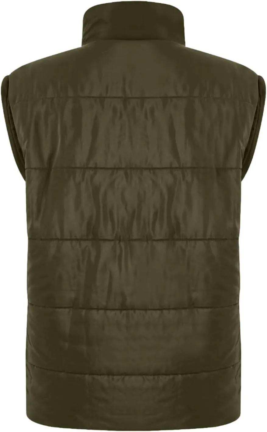 Winter Coats for Women Trendy Cropped Sleeveless Puffer Jacket Full Zip Padded Coat 2024 Casual Solid Versatile Outwear