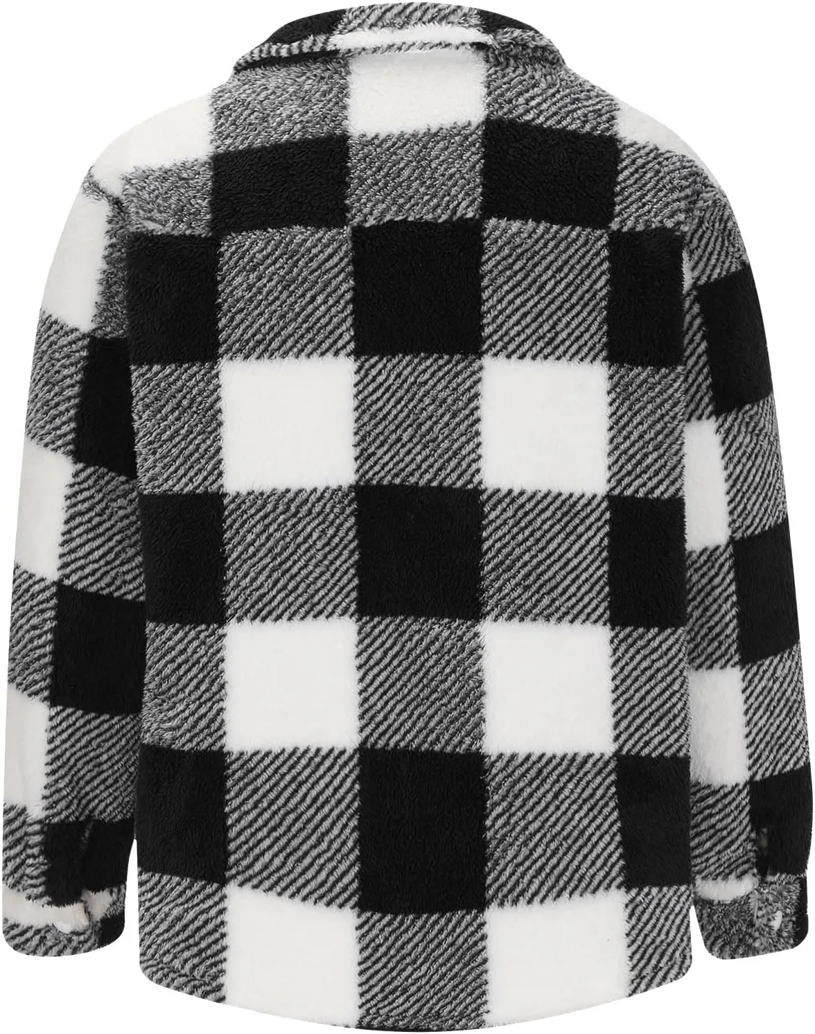 Xiaojmake Men's Warm Sherpa Lined Coat Lapel Collared Plaid Fleece Thick Jacket Flannel Jacket Sherpa Fleece Lined Coats