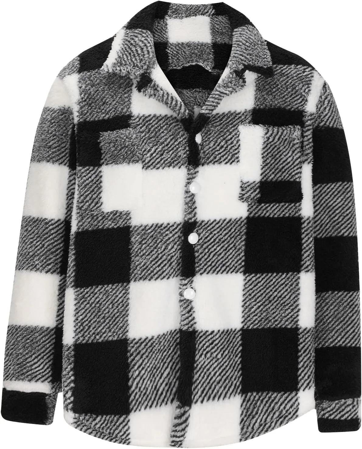 Xiaojmake Men's Warm Sherpa Lined Coat Lapel Collared Plaid Fleece Thick Jacket Flannel Jacket Sherpa Fleece Lined Coats